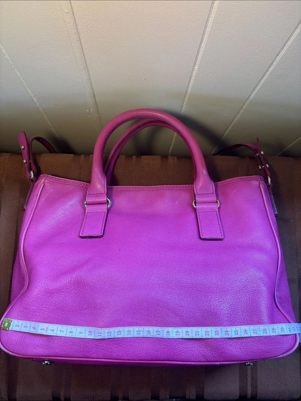 kate spade Vibrant Fuchsia Leather Satchel with Detachable Strap